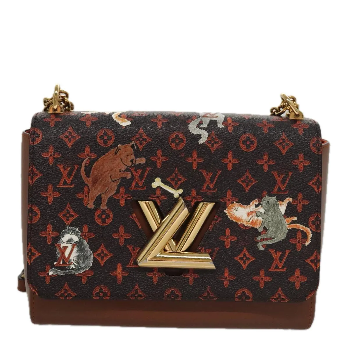 LOUIS VUITTON Catgram Sack Twist MM Shoulder Bag Marron M44408 LV 104424SA