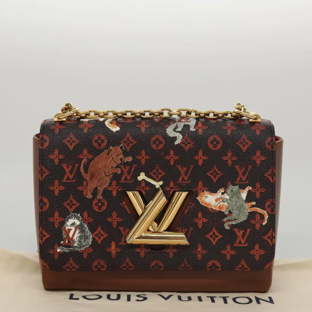 LOUIS VUITTON Catgram Sack Twist MM Shoulder Bag Marron M44408 LV 104424SA