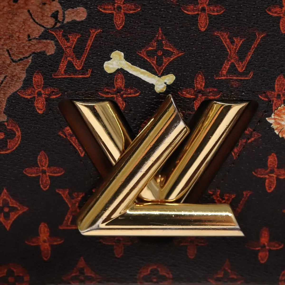 LOUIS VUITTON Catgram Sack Twist MM Shoulder Bag Marron M44408 LV 104424SA