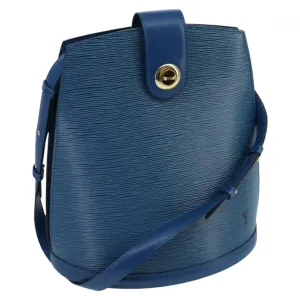 Louis Vuitton Cluny Blue Leather Shoulder Bag