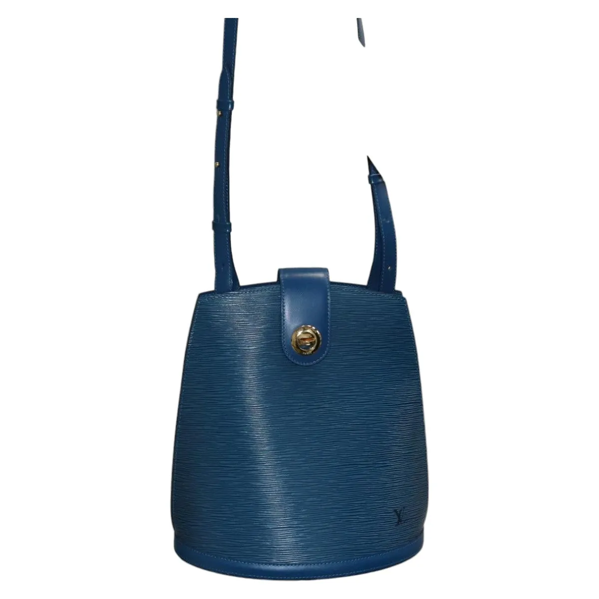 Louis Vuitton Cluny Blue Leather Shoulder Bag