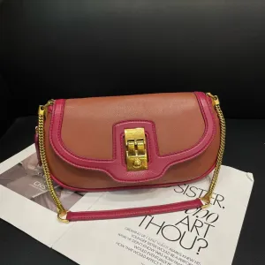 Louis Vuitton Color Block Orange Rose Red Shoulder Bag