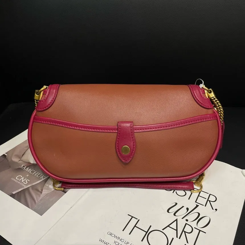 Louis Vuitton Color Block Orange Rose Red Shoulder Bag