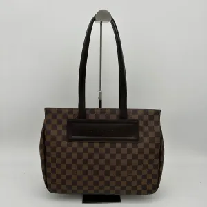 Louis Vuitton Damier Ebene Canvas Shoulder Bag Brown Medium