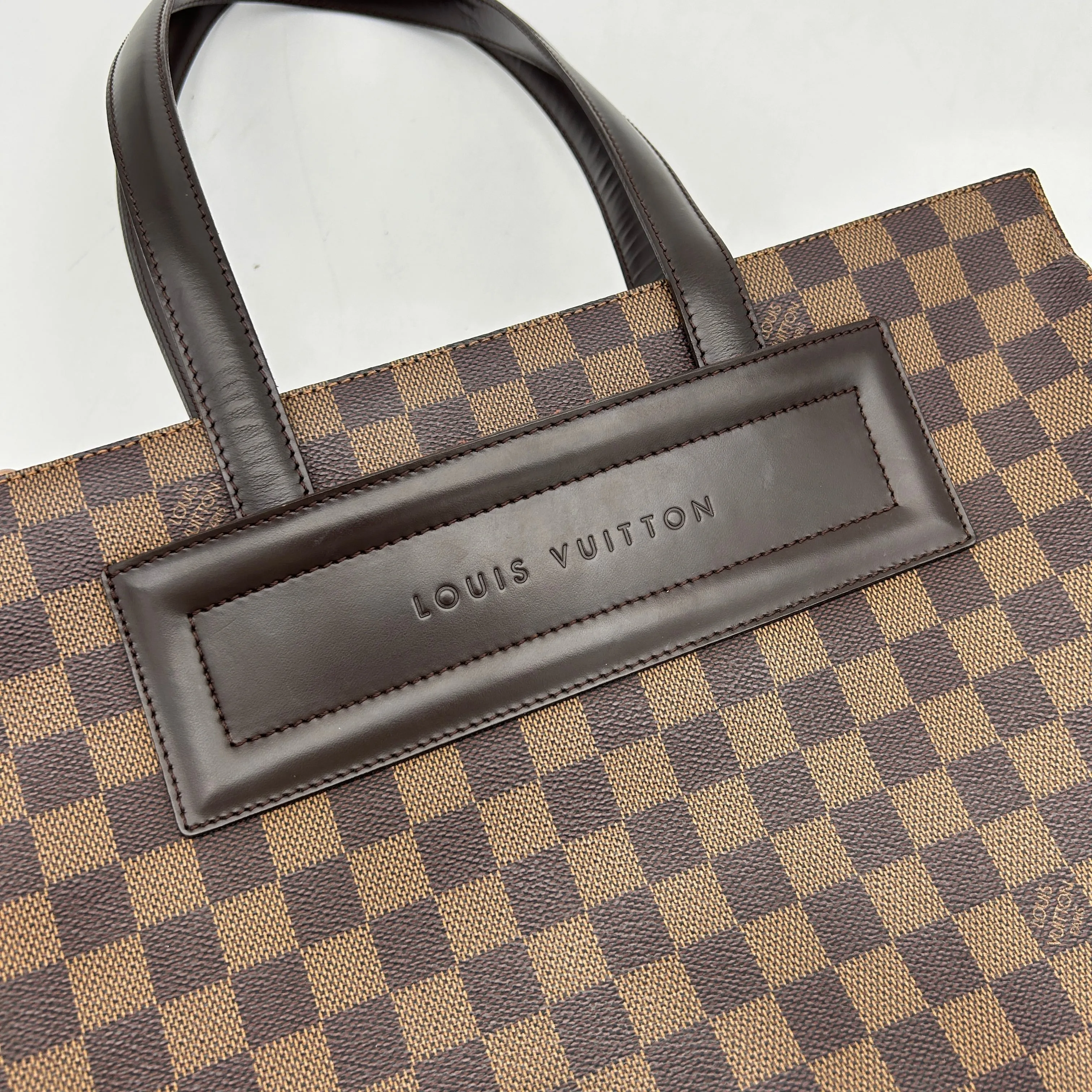 Louis Vuitton Damier Ebene Canvas Shoulder Bag Brown Medium