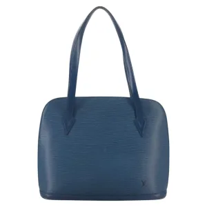 Louis Vuitton Lussac Blue Leather Shoulder Bag