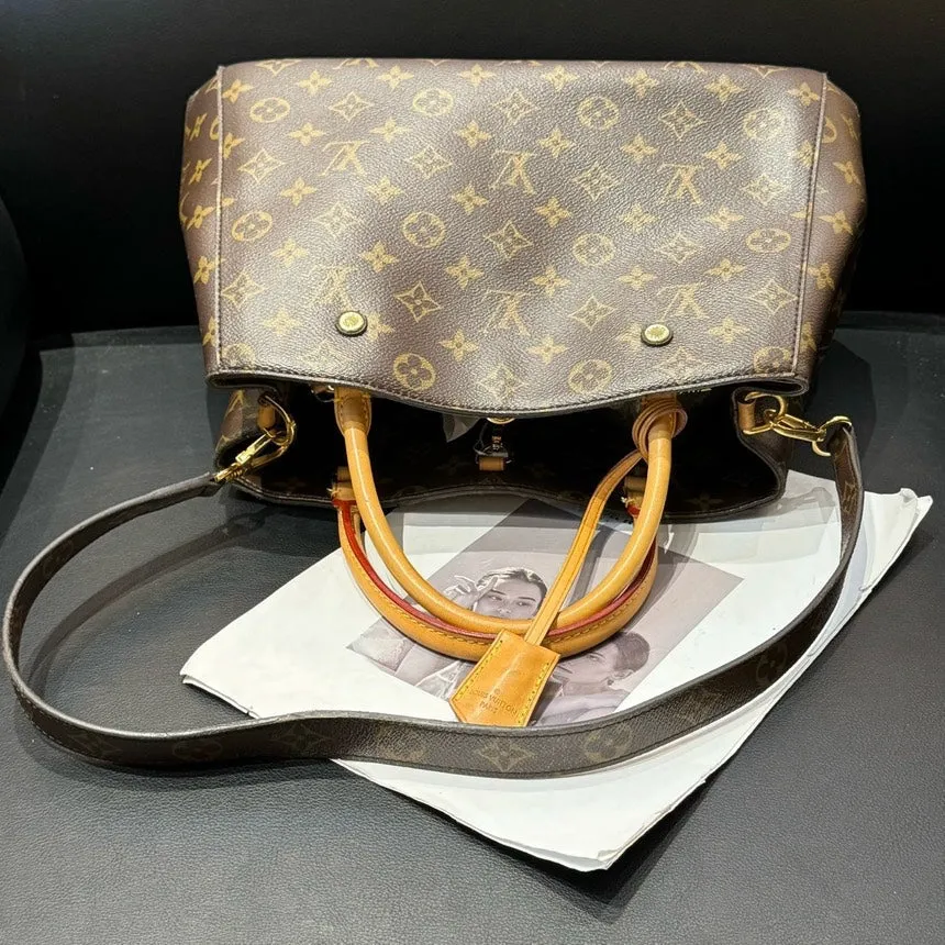 Louis Vuitton Mengtian Brown Monogram Canvas Portable Shoulder Bag Medium