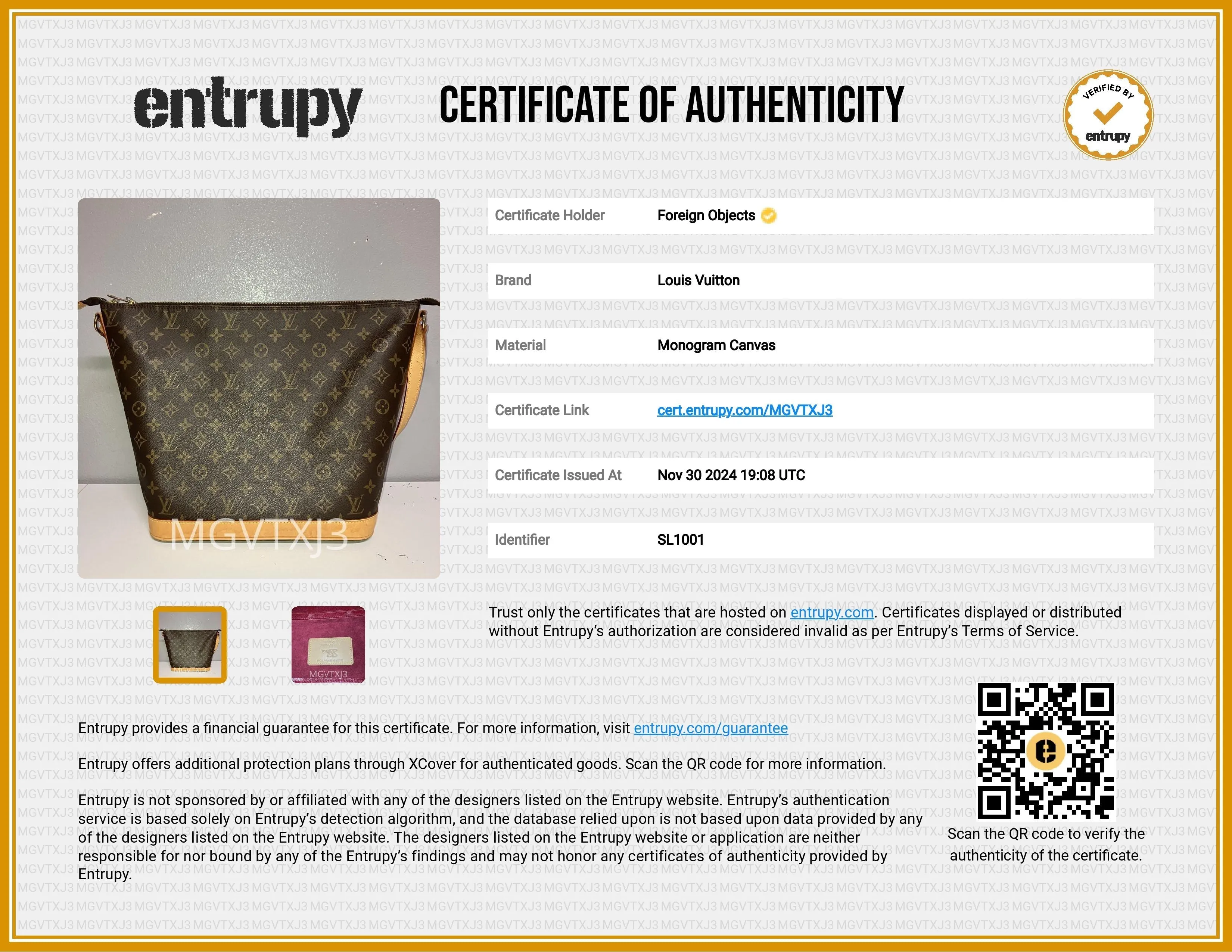 Louis Vuitton Monogram Canvas Amfar Vanity Shoulder Bag SL1001