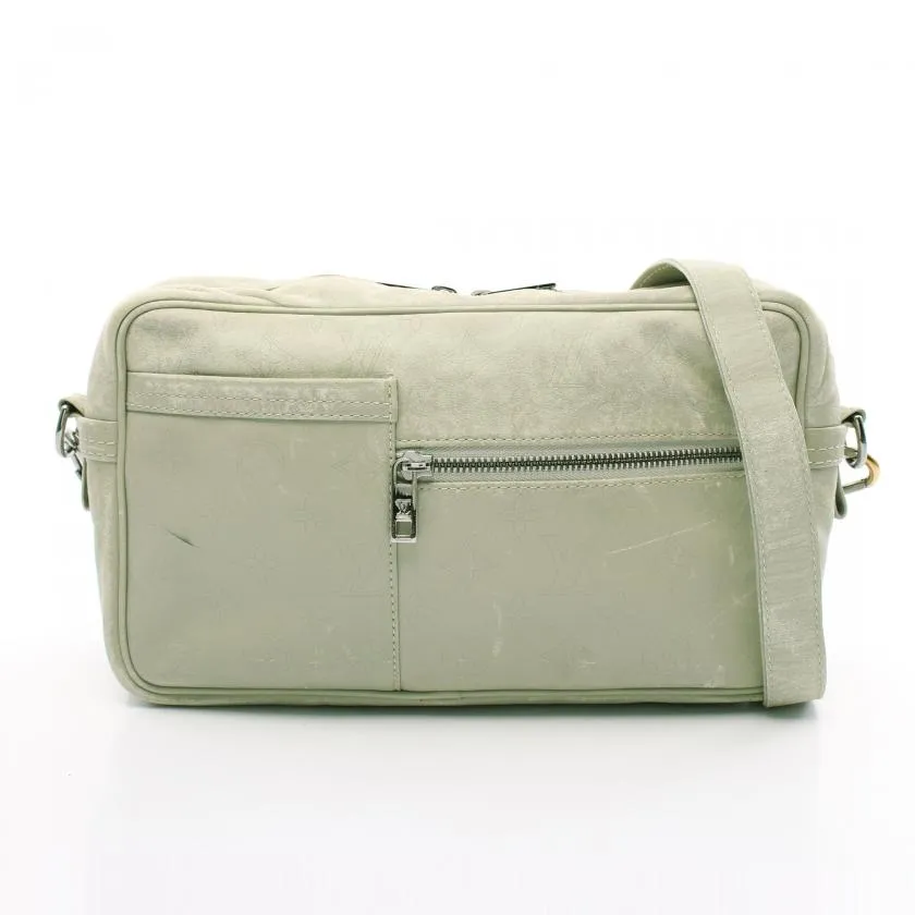 Louis Vuitton Monogram Irvington Leather Shoulder Bag Gray Green