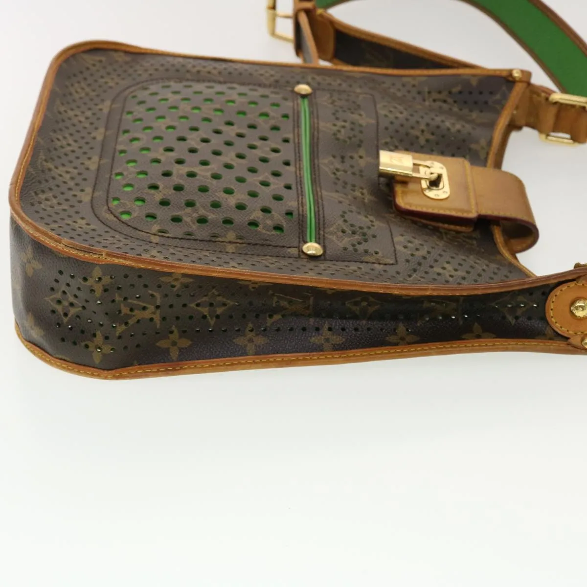 LOUIS VUITTON Monogram Perfo Musette Shoulder Bag Green M95173 LV 40621