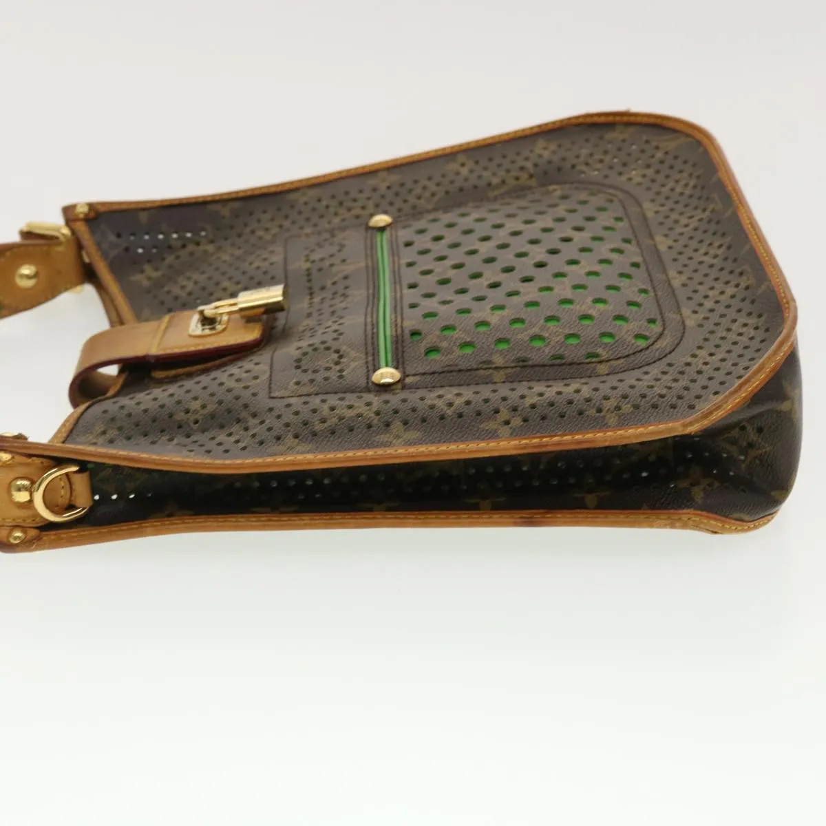LOUIS VUITTON Monogram Perfo Musette Shoulder Bag Green M95173 LV 40621
