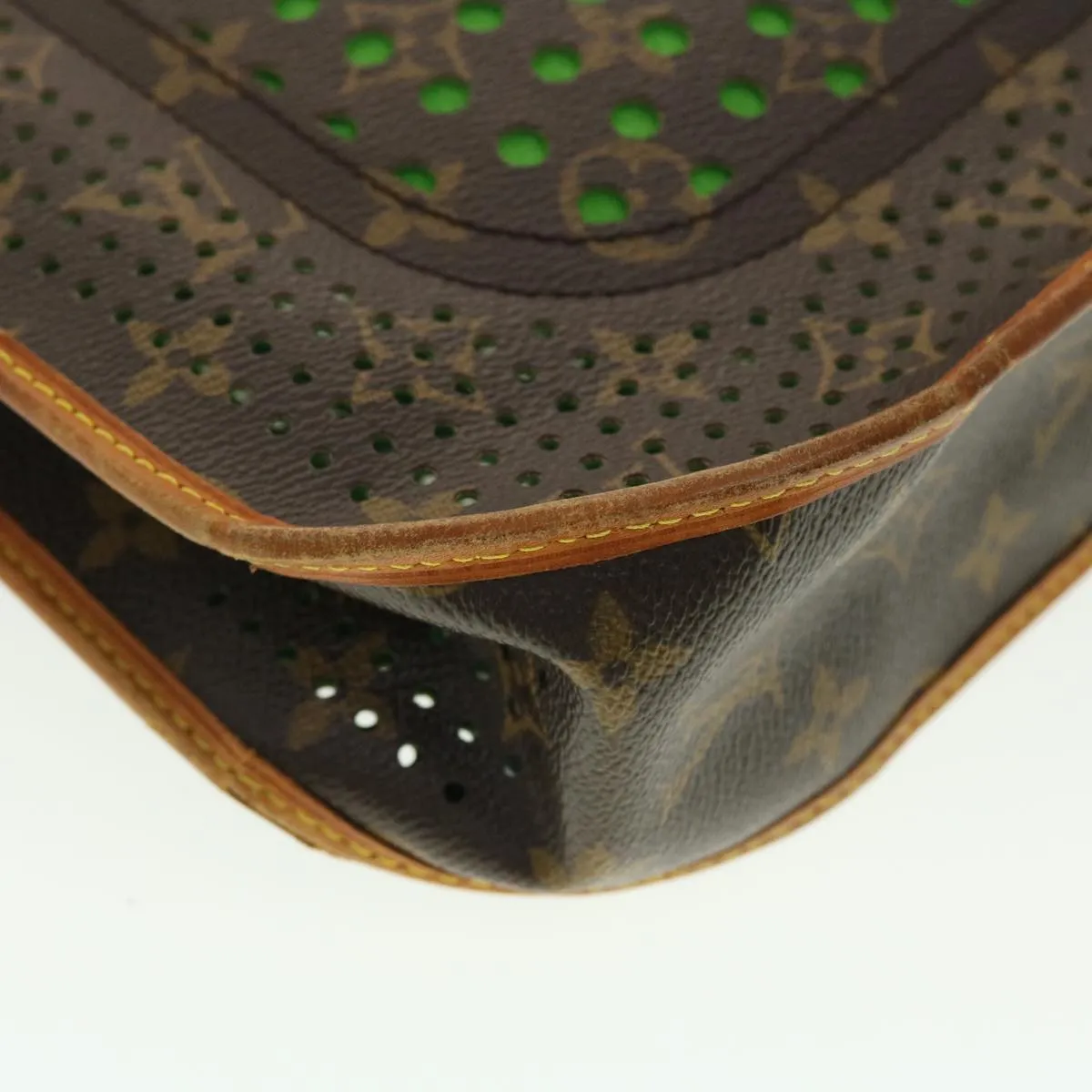 LOUIS VUITTON Monogram Perfo Musette Shoulder Bag Green M95173 LV 40621