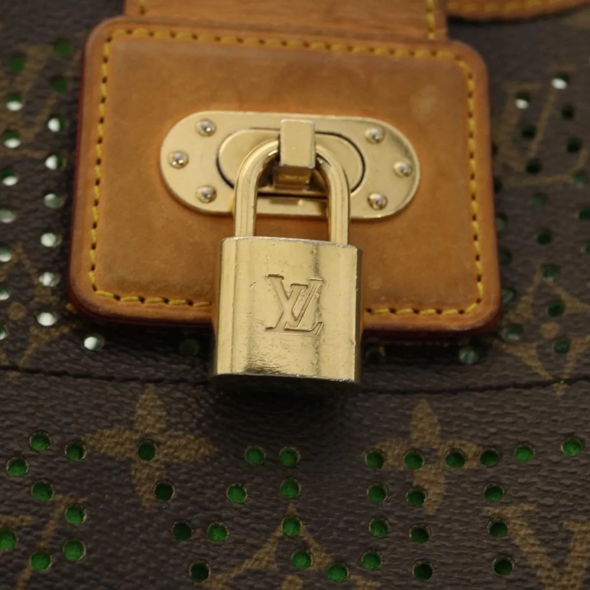 LOUIS VUITTON Monogram Perfo Musette Shoulder Bag Green M95173 LV 40621
