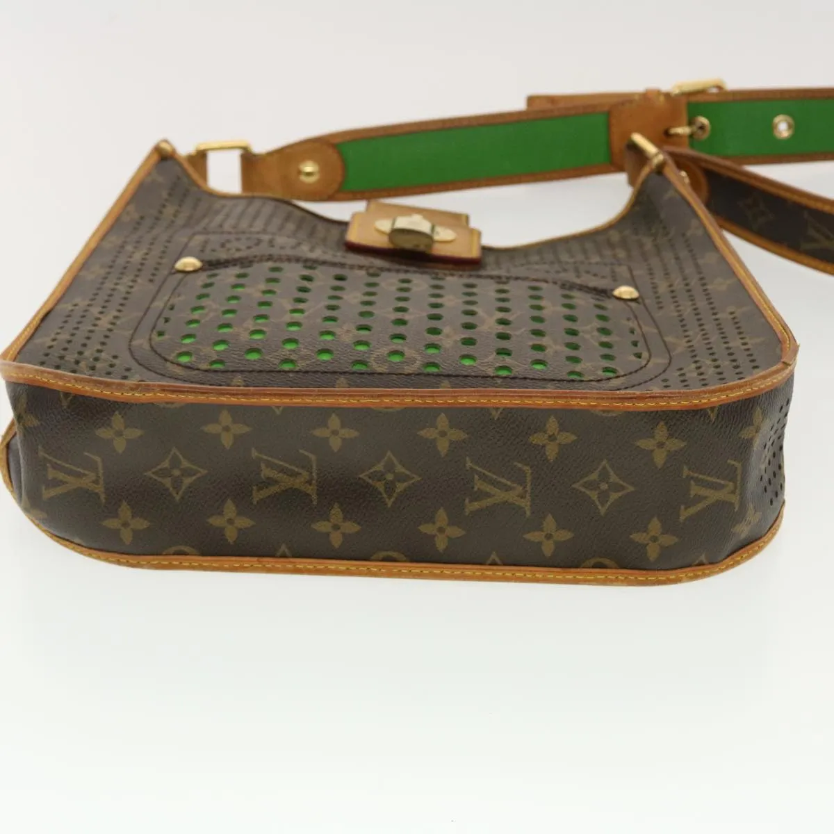 LOUIS VUITTON Monogram Perfo Musette Shoulder Bag Green M95173 LV 40621