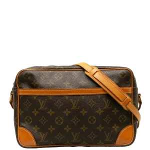 Louis Vuitton Monogram Trocadero 30 Slipper Shoulder Bag M51272 Brown PVC Leather Lady Louis Vuitton