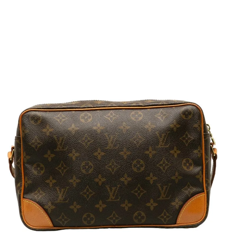 Louis Vuitton Monogram Trocadero 30 Slipper Shoulder Bag M51272 Brown PVC Leather Lady Louis Vuitton