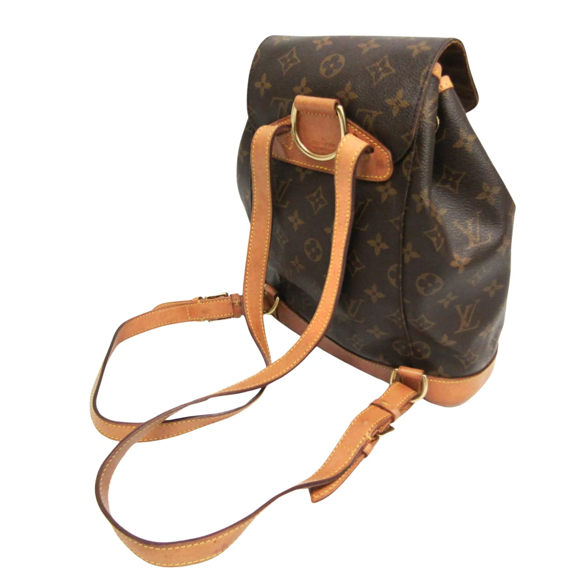 Louis Vuitton Montsouris Mm Brown Canvas Backpack Bag