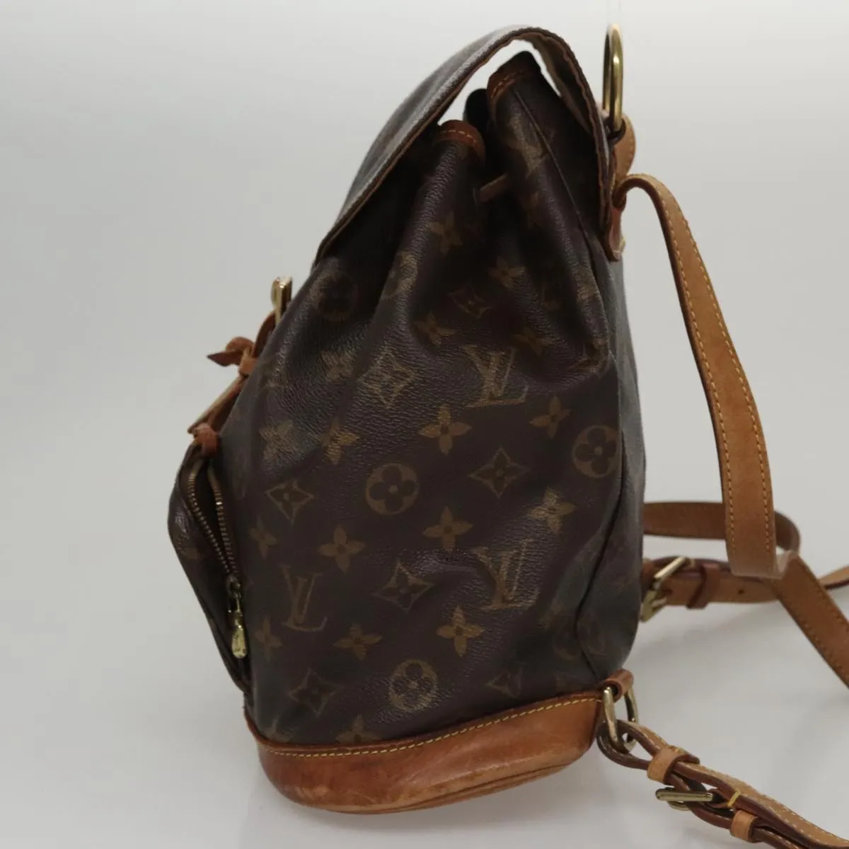 Louis Vuitton Montsouris Mm Brown Canvas Backpack Bag