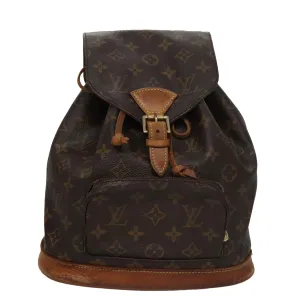 Louis Vuitton Montsouris Mm Brown Canvas Backpack Bag