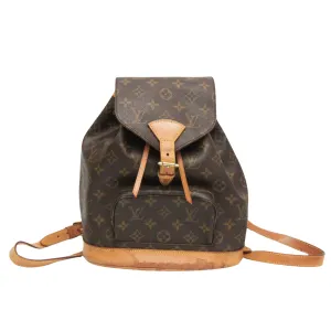Louis Vuitton Montsouris Mm Brown Canvas Backpack Bag