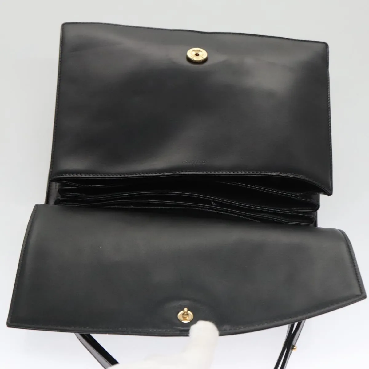 LOUIS VUITTON Opera Line Delph Shoulder Bag Leather Black M63932 LV 105118