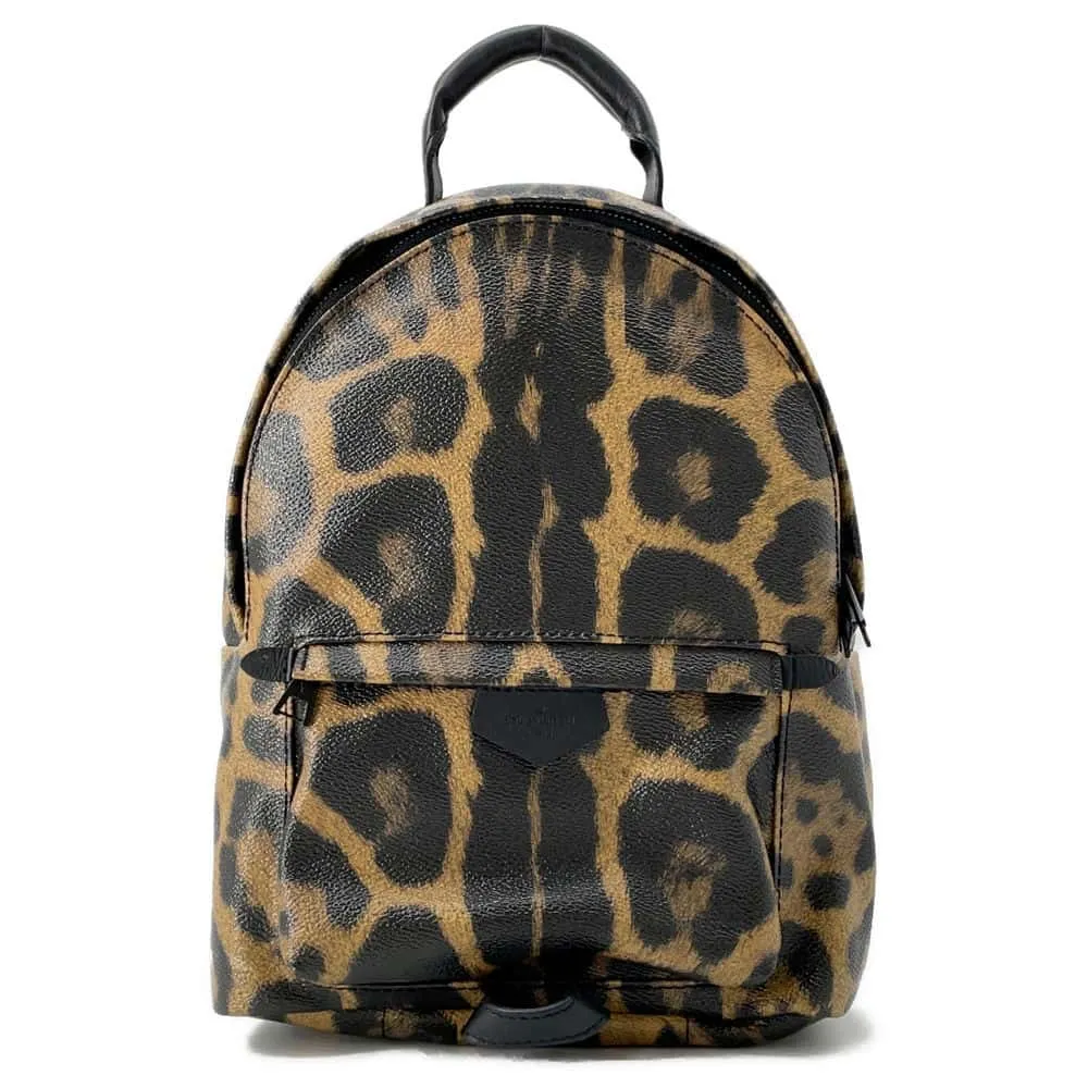 LOUIS VUITTON Palm Springs Backpack Noir/Brown M52020 Animal print Size PM
