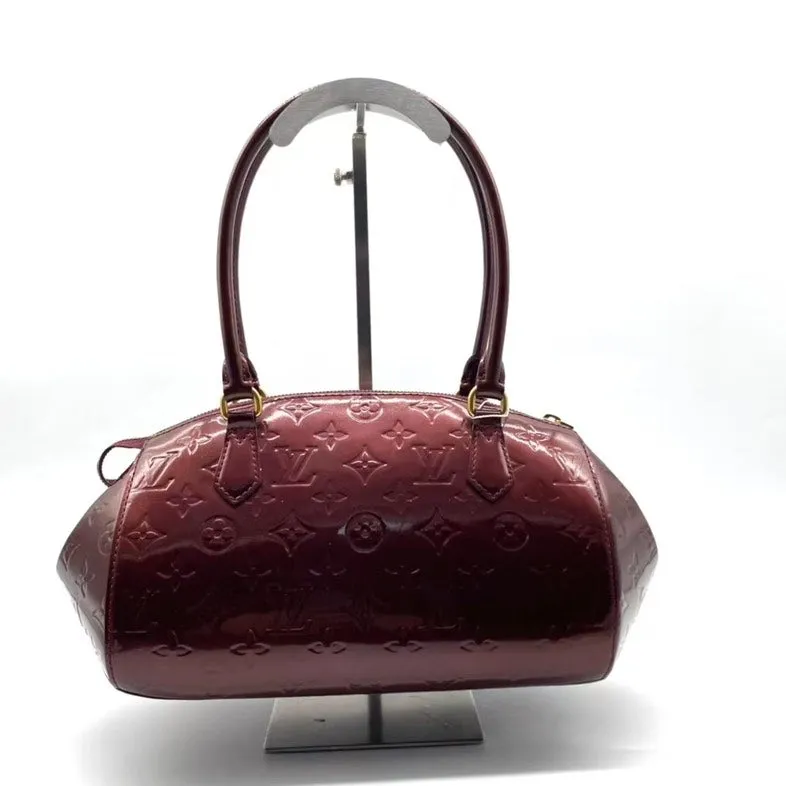 Louis Vuitton Patent Leather Shoulder Bag Brown Medium