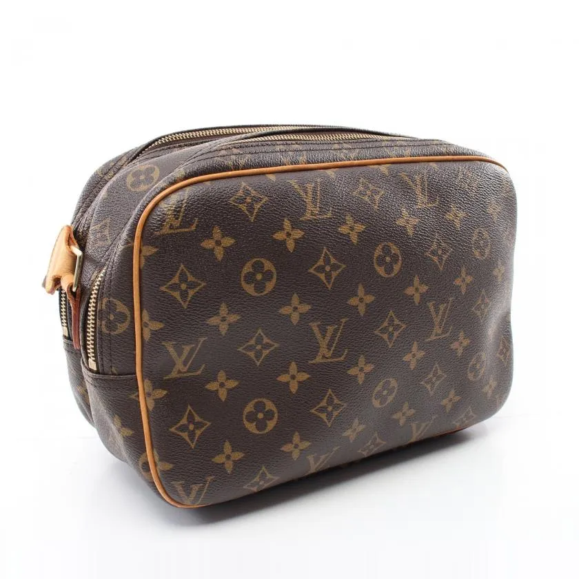 Louis Vuitton Reporter PM Monogram Brown PVC Leather Shoulder Bag