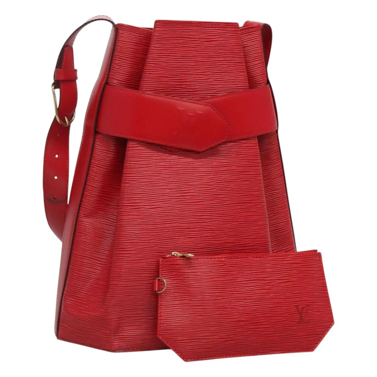 Louis Vuitton Sac D'paule Red Leather Shoulder Bag