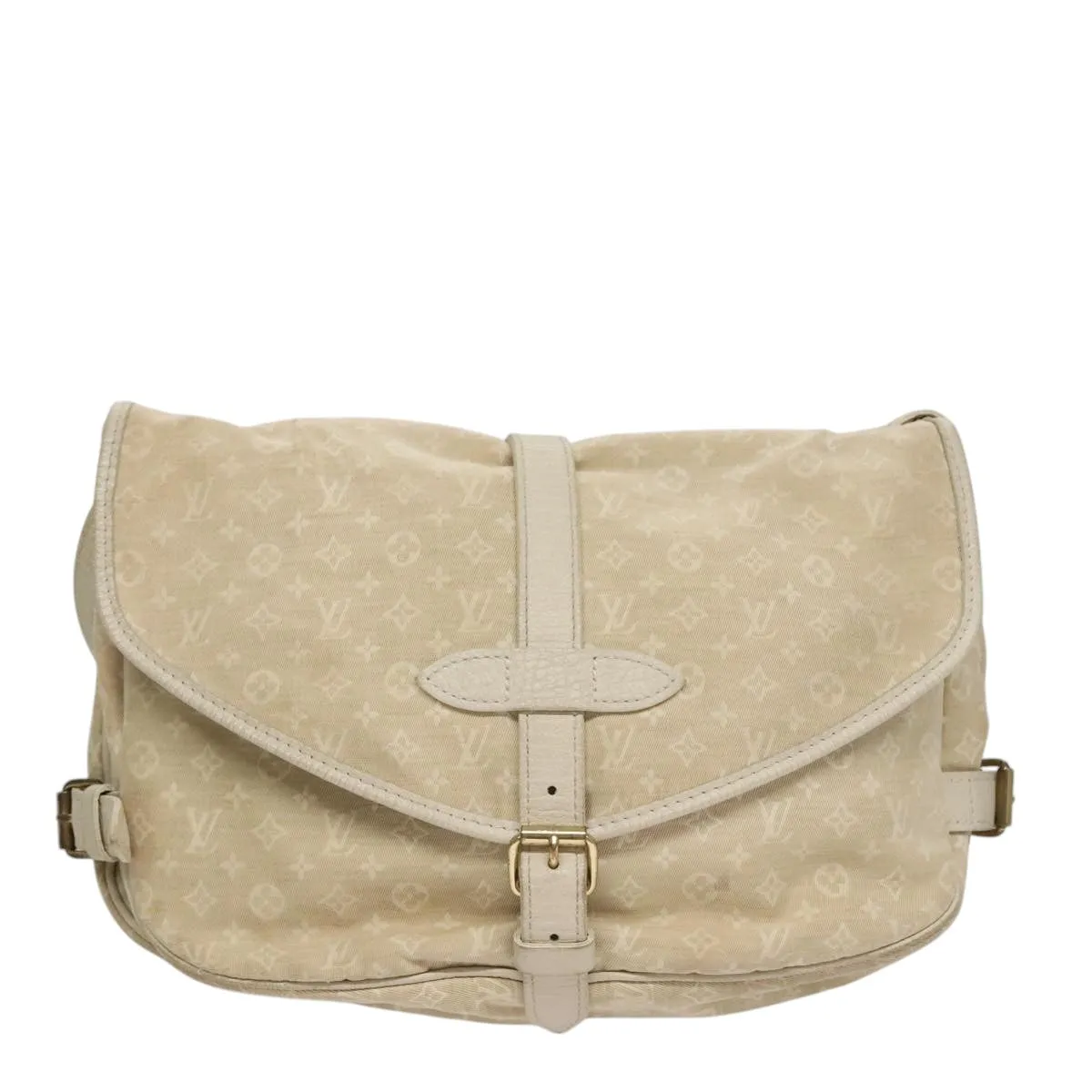 Louis Vuitton Saumur Beige Canvas Shoulder Bag