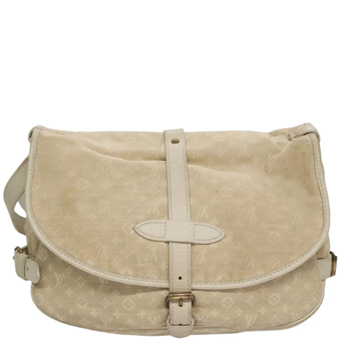 Louis Vuitton Saumur Beige Canvas Shoulder Bag