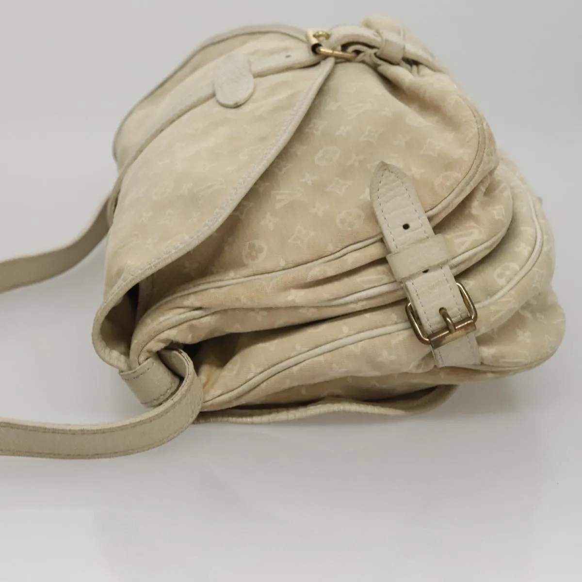 Louis Vuitton Saumur Beige Canvas Shoulder Bag