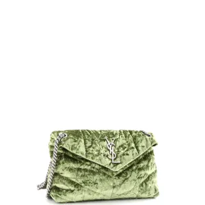 Loulou Puffer Shoulder Bag Quilted Velvet Small