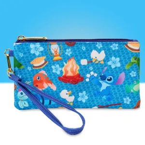 Loungefly x Disney Stitch Camping Cuties AOP Nylon Wristlet