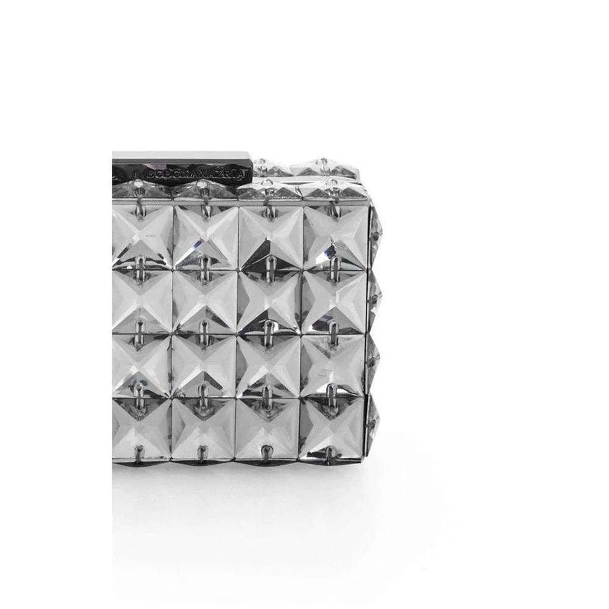 Lulu Square Charcoal Crystal Clutch Bag