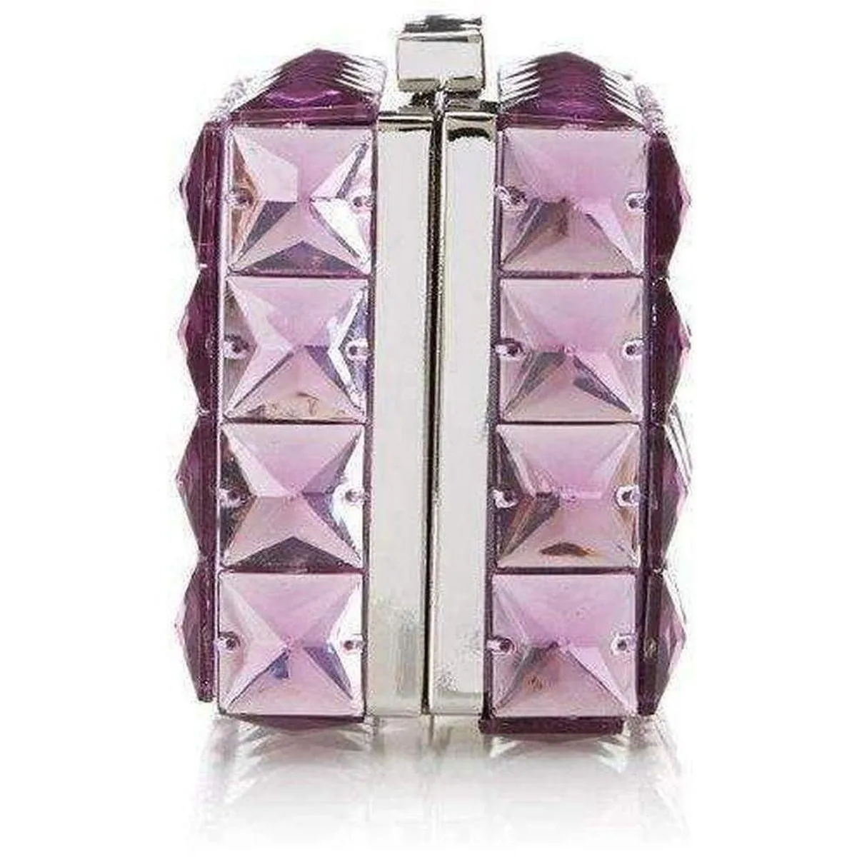 Lulu Square Purple Crystal Clutch Bag