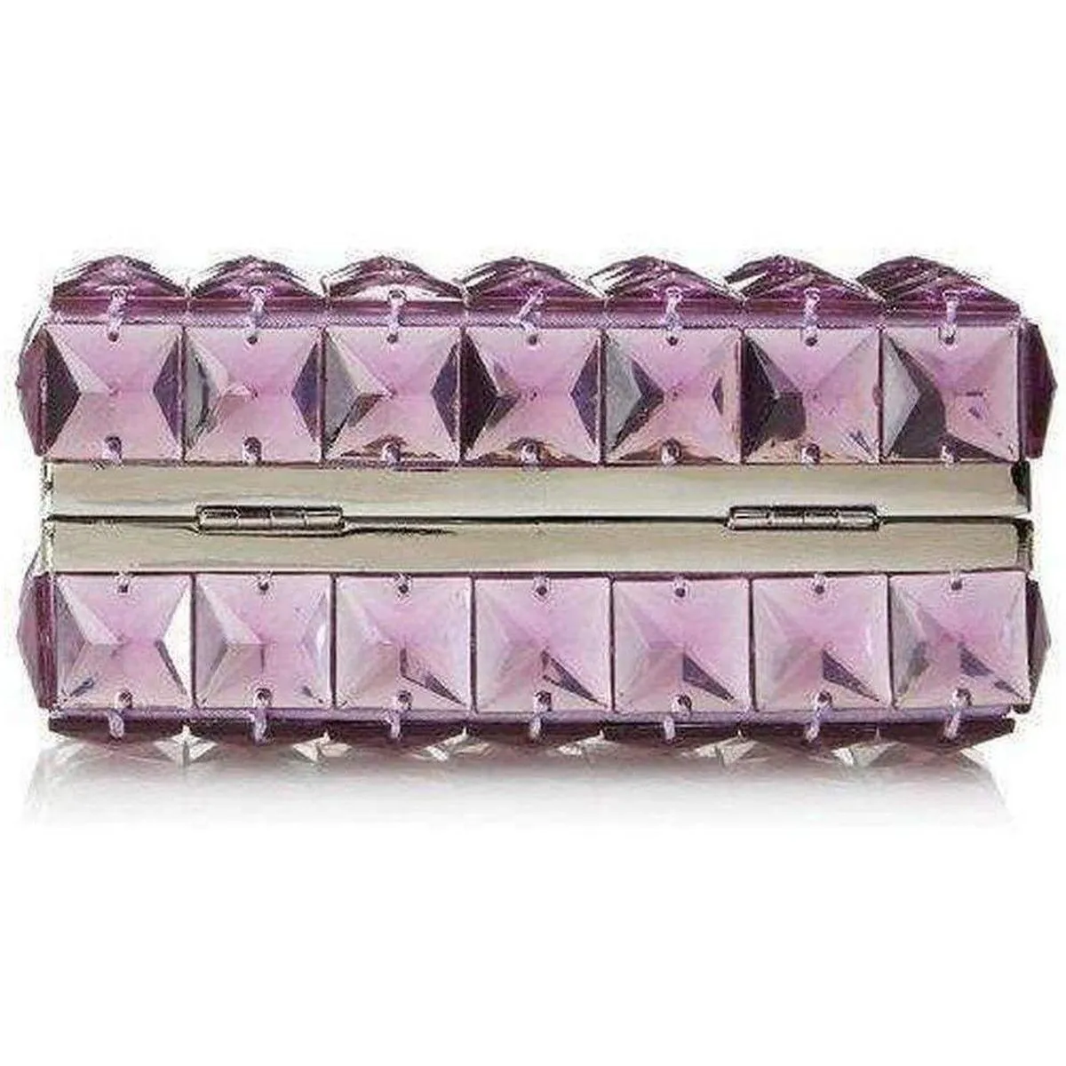 Lulu Square Purple Crystal Clutch Bag