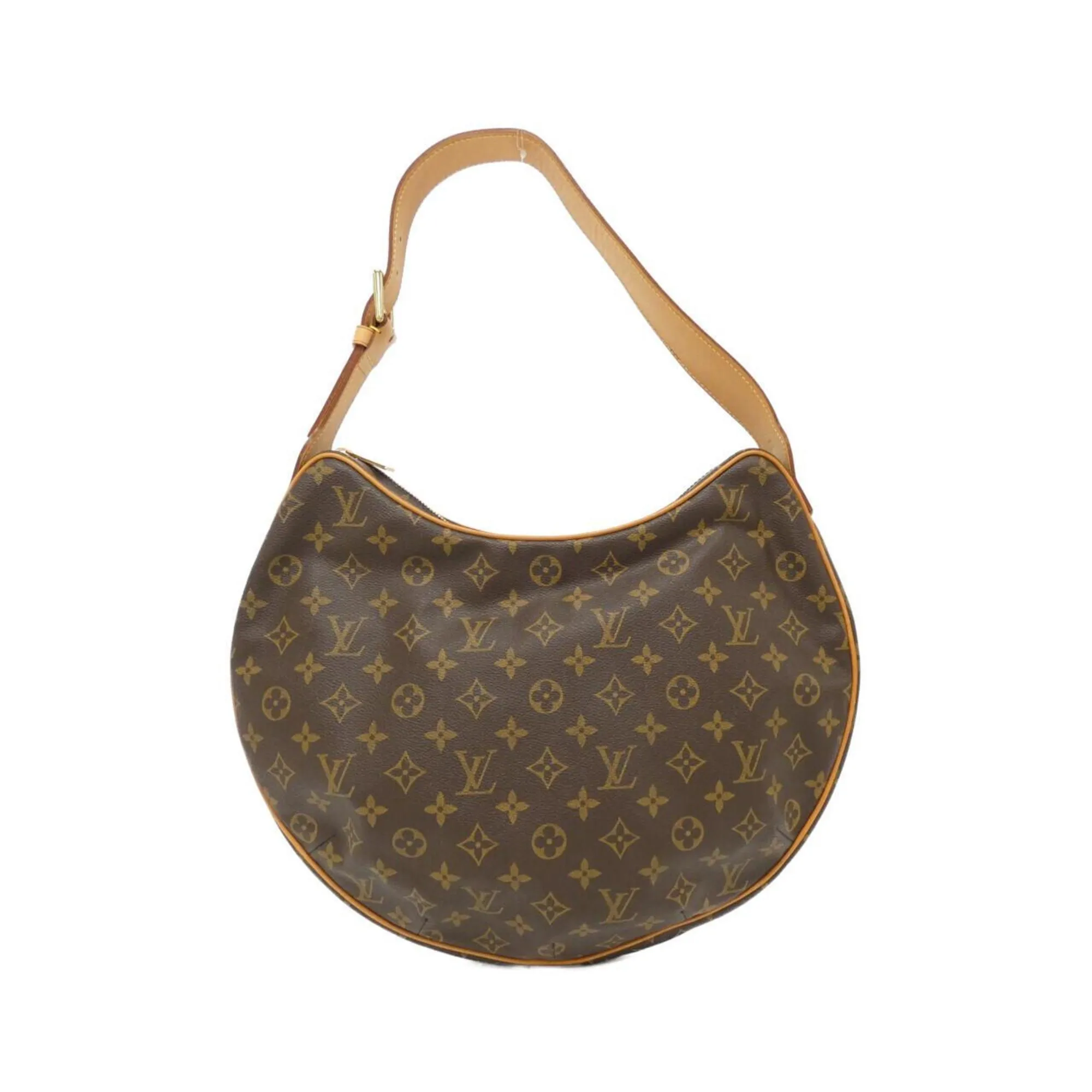 Luxury Croissant Canvas Shoulder Bag with Subtle Detailing