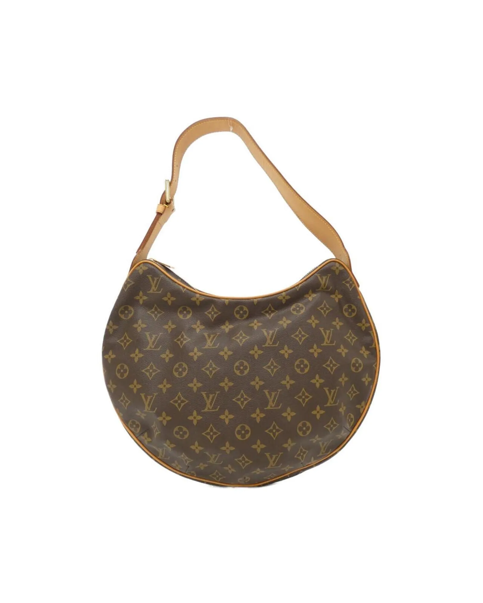 Luxury Croissant Canvas Shoulder Bag with Subtle Detailing