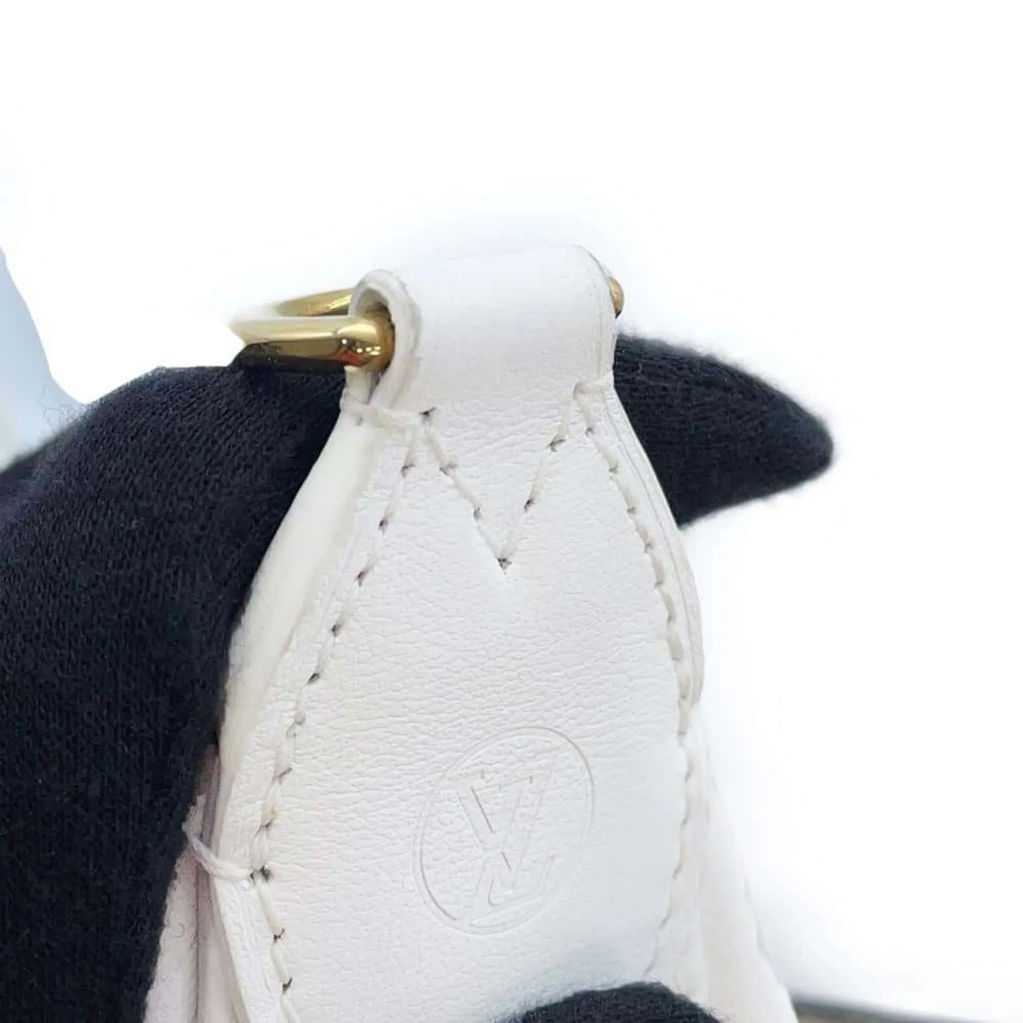 LV Cles Shoulder Bag White Leather