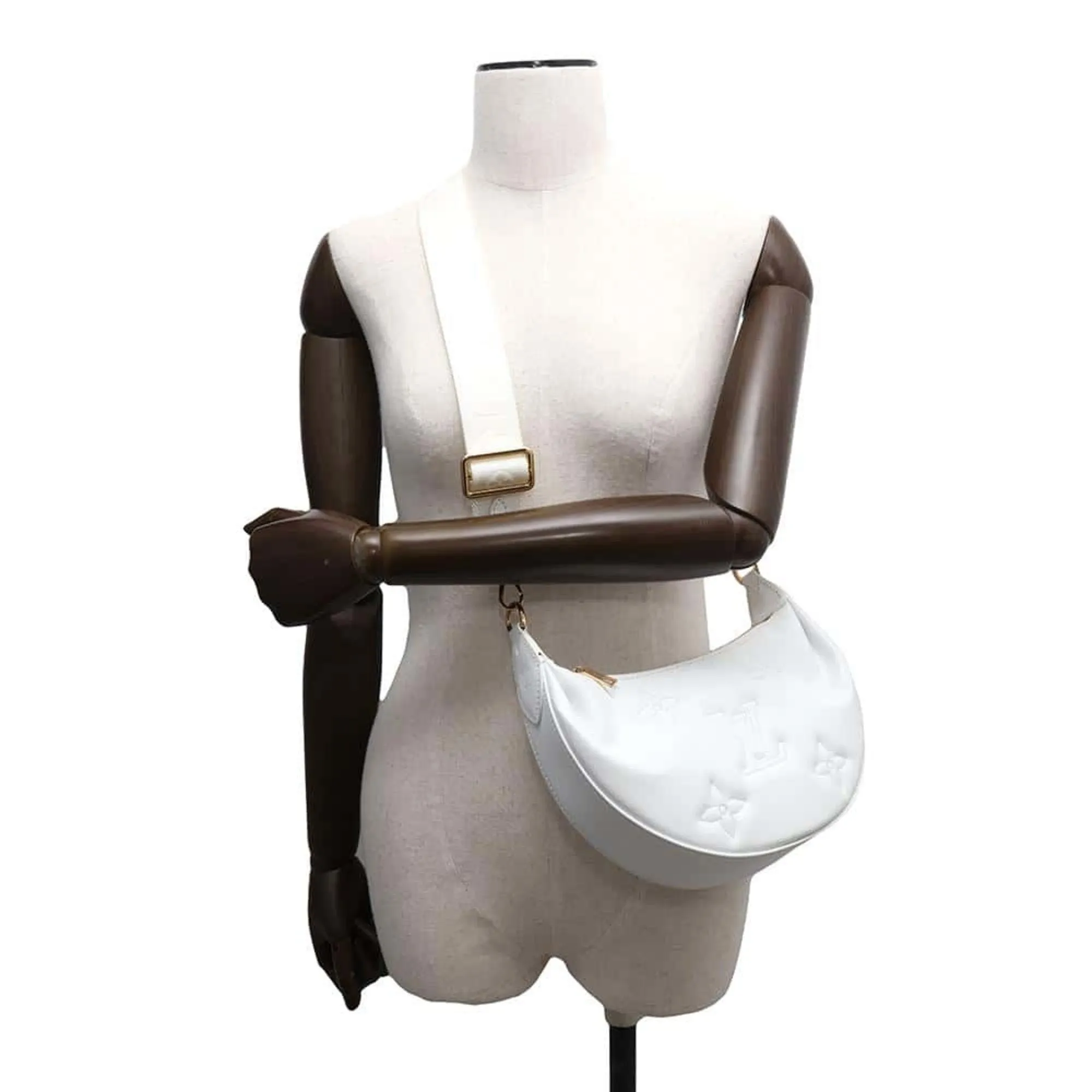 LV Cles Shoulder Bag White Leather