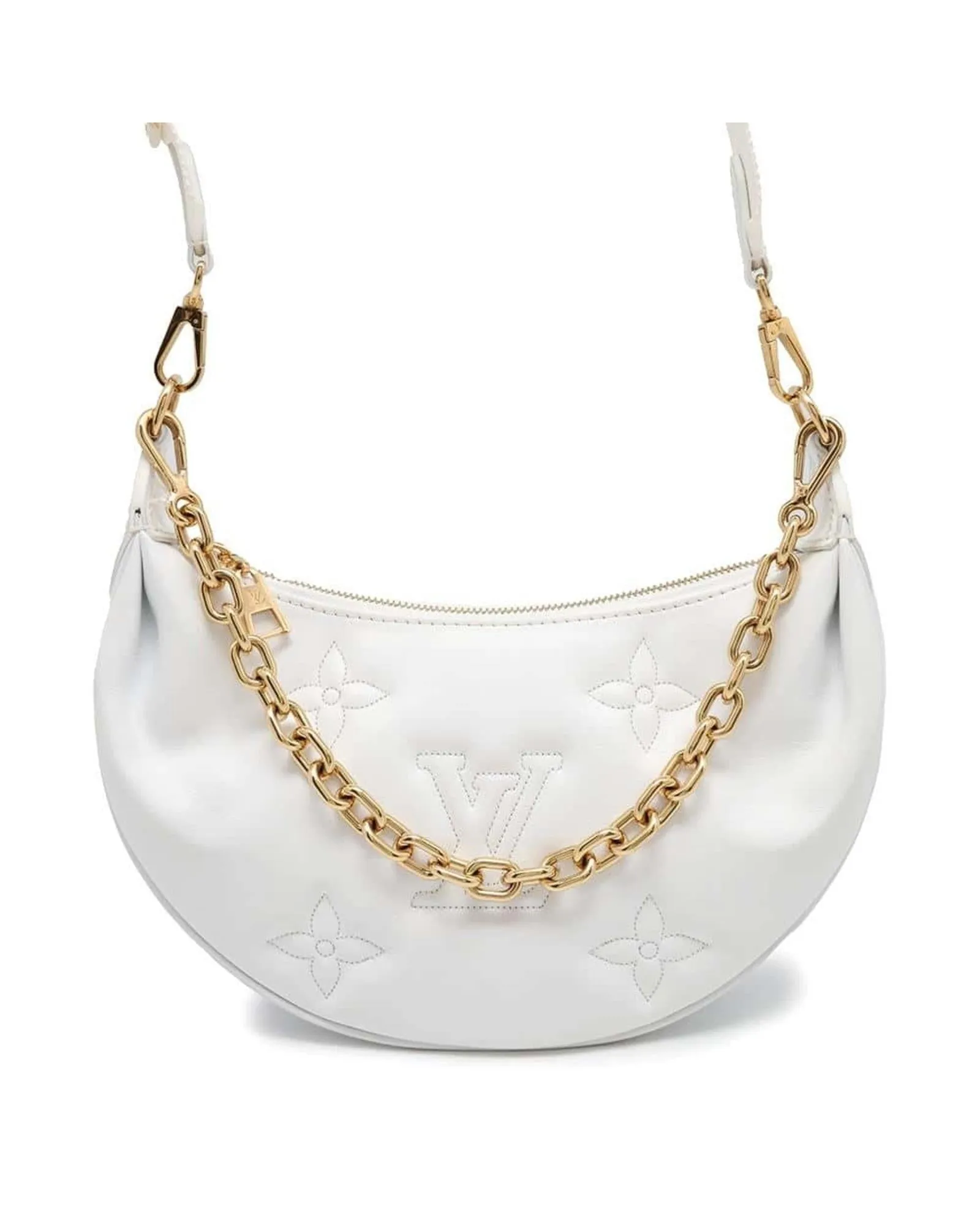 LV Cles Shoulder Bag White Leather