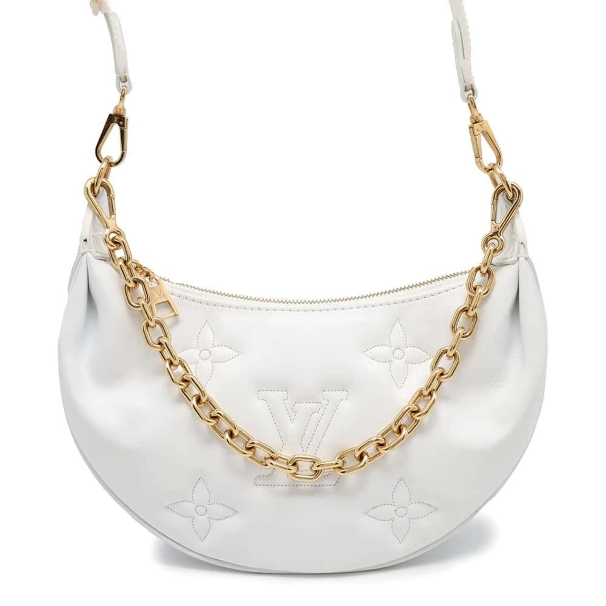LV Cles Shoulder Bag White Leather