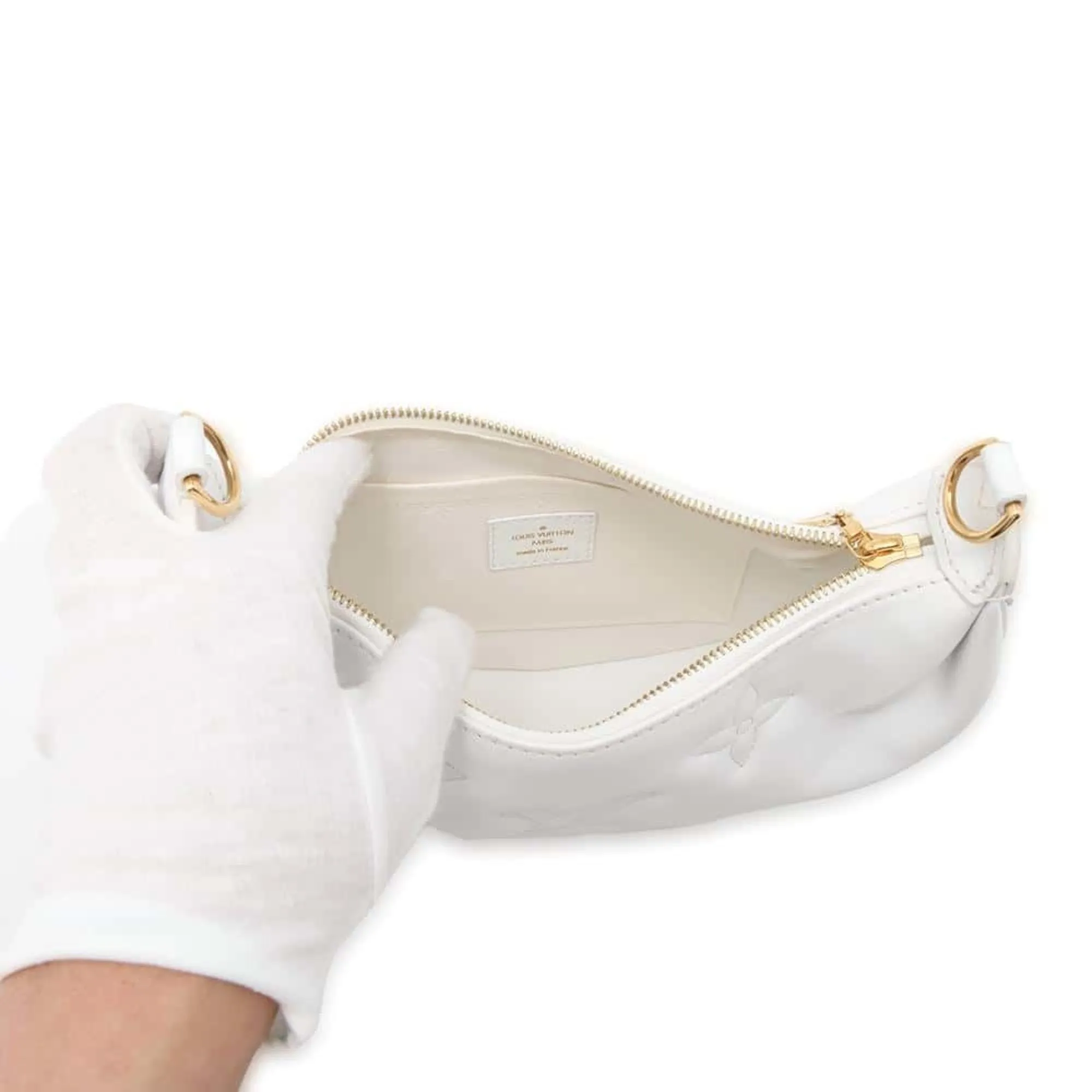 LV Cles Shoulder Bag White Leather