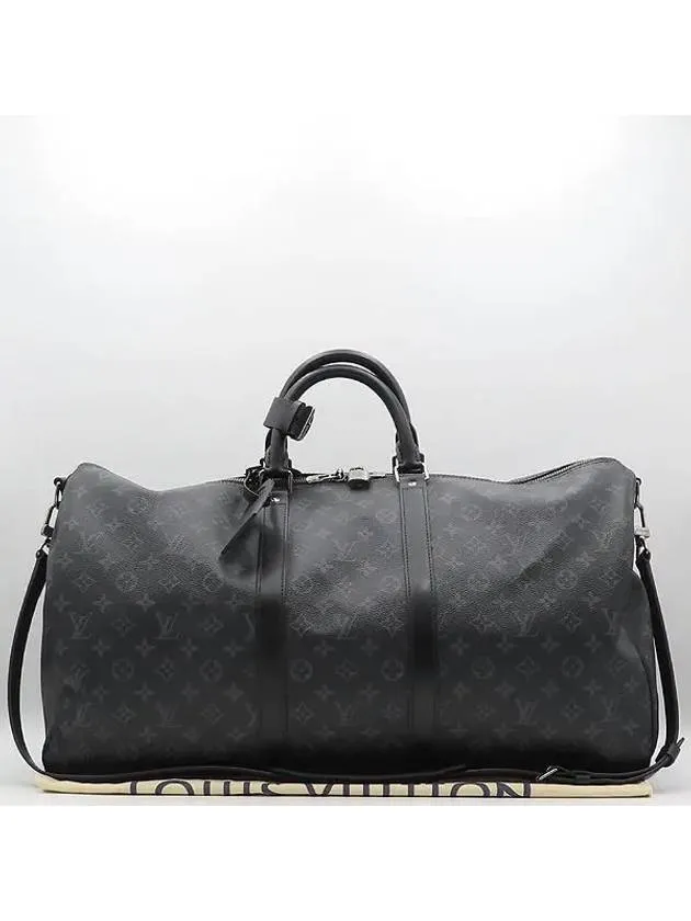 M40605 Monogram Eclipse Canvas Keepall 55 Travel Tote Bag Shoulder Strap