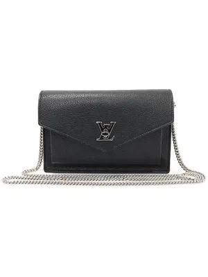 M63471 Black Calfskin My Lock Me BB Silver Chain Shoulder Bag