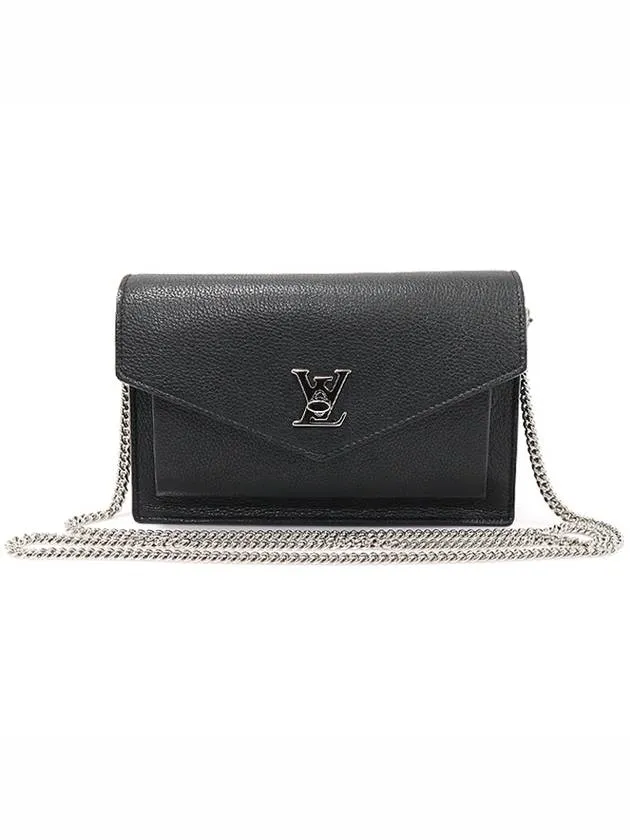M63471 Black Calfskin My Lock Me BB Silver Chain Shoulder Bag