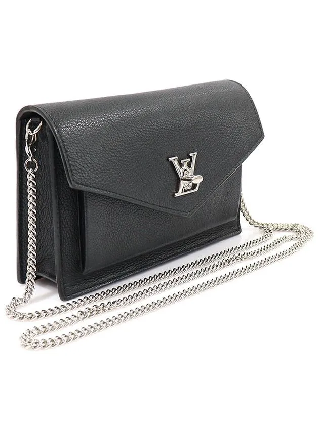 M63471 Black Calfskin My Lock Me BB Silver Chain Shoulder Bag