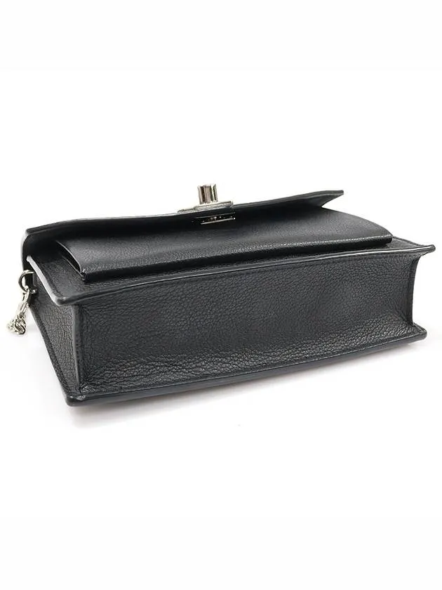 M63471 Black Calfskin My Lock Me BB Silver Chain Shoulder Bag