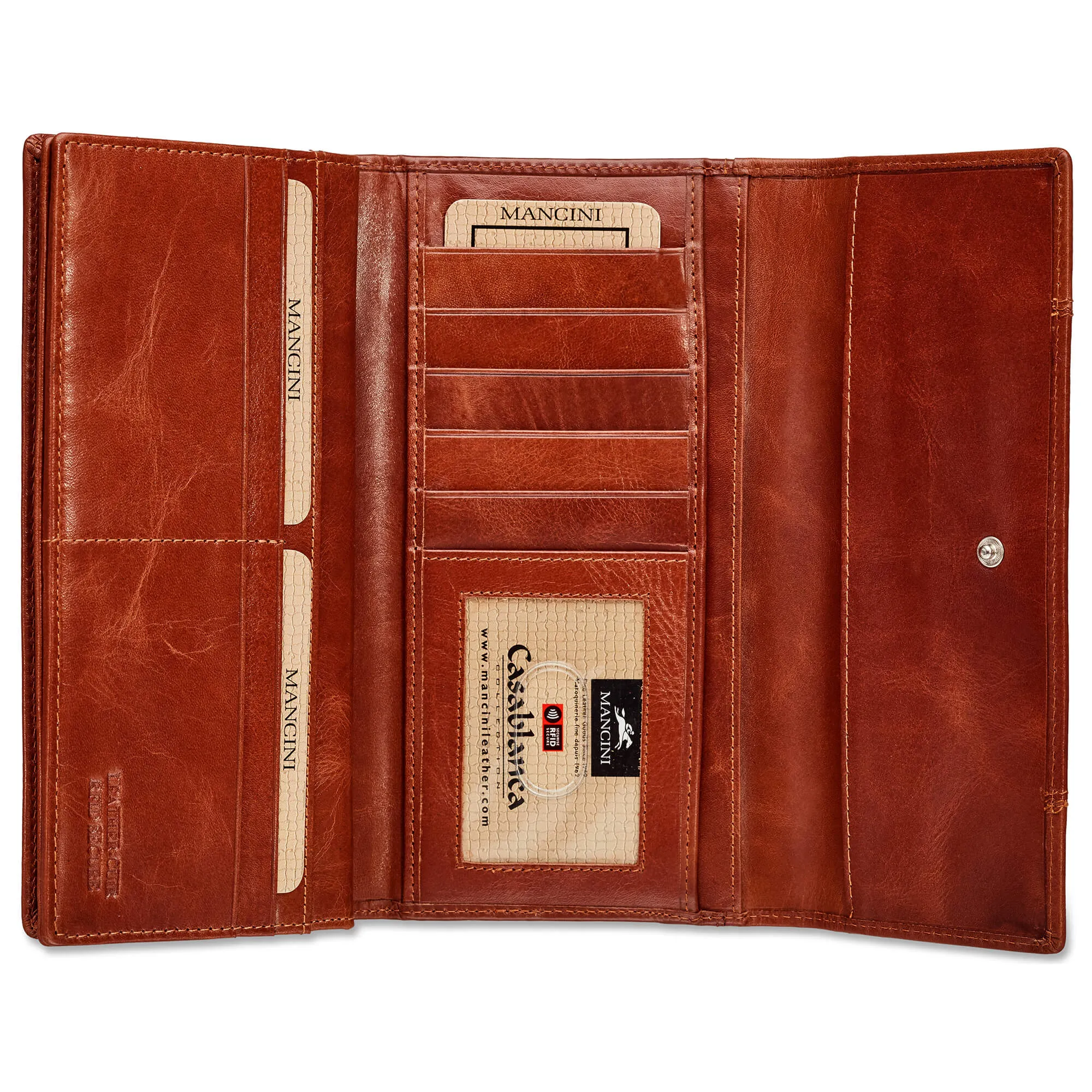 Mancini CASABLANCA Ladies RFID Secure Trifold Wallet